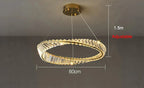 Modern circular LED chandelier with gold accents, 60cm diameter, adjustable height, elegant design.