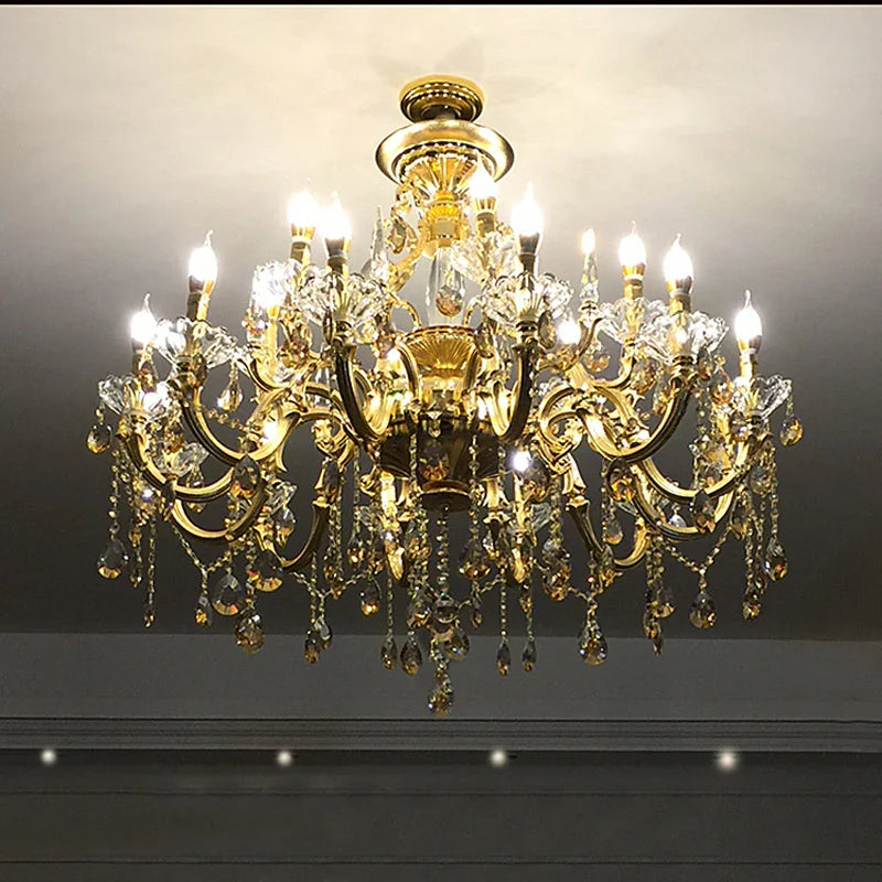 Baroque Crystal Chandelier with Modern LED Lighting