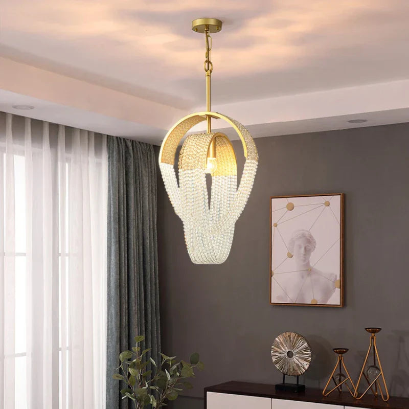 Maison Ornate Modern Crystal Spiral Luxury Ceiling Light featuring cascading crystals and sleek contemporary design.