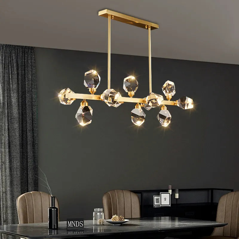Maison Ornate Elegant Modern Crystal Glass Pendant Chandelier featuring intricate details and brilliant, sparkling illumination.