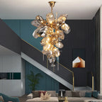 Maison Ornate Modern Crystal Hanging Light with stainless steel frame and integrated LED illumination.