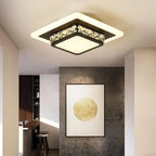 Maison Ornate Industrial Crystal Chandelier with LED, featuring crystal accents and glowing modern borders.