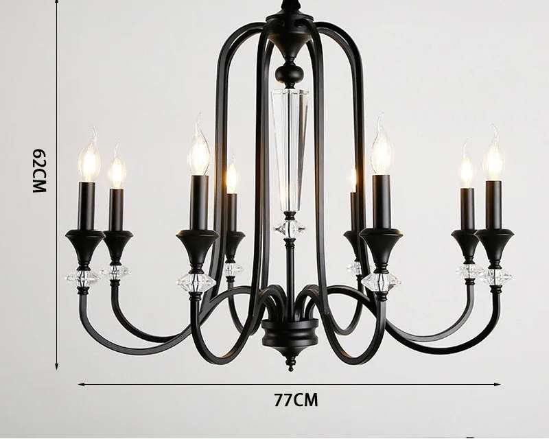 Vintage Crystal Chandelier with LED Living Room Luxury