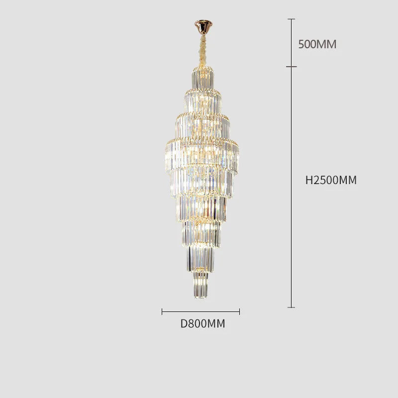 Lustre cristal ancien pour escaliers et espaces d'accueil en hôtel