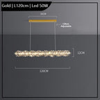 Maison Ornate K9 Crystal Chandelier, LED-lit, 120cm long, sparkling crystals, height adjustable to 120cm.