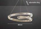 Maison Ornate modern crystal chandelier, integrated LED, three wires, 80cm wide, adjustable drop.