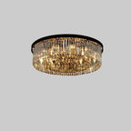 Maison Ornate Luxury Nordic Crystal Chandelier with multiple glass prisms and radiant glowing lights.
