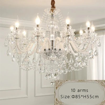 Grand lustre en cristal élégant pour salon et salle à manger