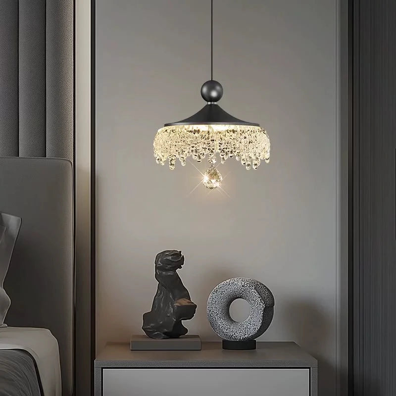 French Medieval Style Crystal Teardrop Chandelier