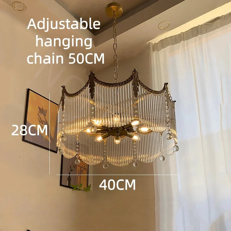 Vintage Crystal LED Chandelier for Living Room