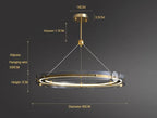 Gold Art Deco crystal chandelier with Nordic minimalist design, 80cm diameter, adjustable suspension wires.