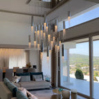 Maison Ornate Modern Elegant Crystal Chandelier with multiple crystal-accented lights, sleek and sophisticated design.