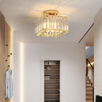 Maison Ornate Modern Square Crystal Glass LED Ceiling Light, a statement chandelier with sparkling crystal glass details.