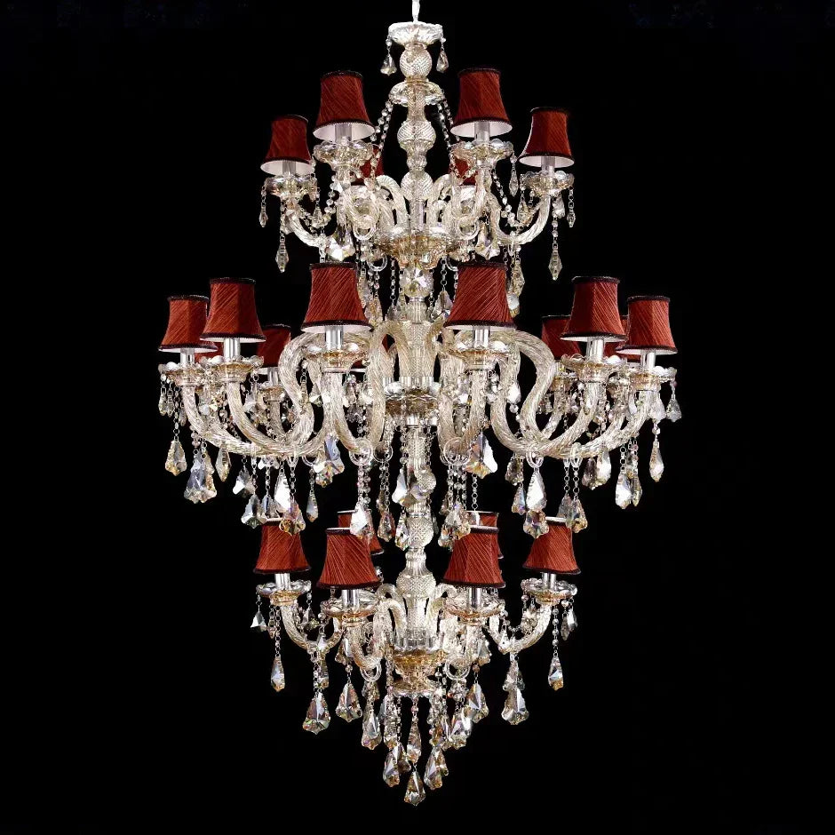 Baroque Crystal Chandelier with Modern Accents for Stairs