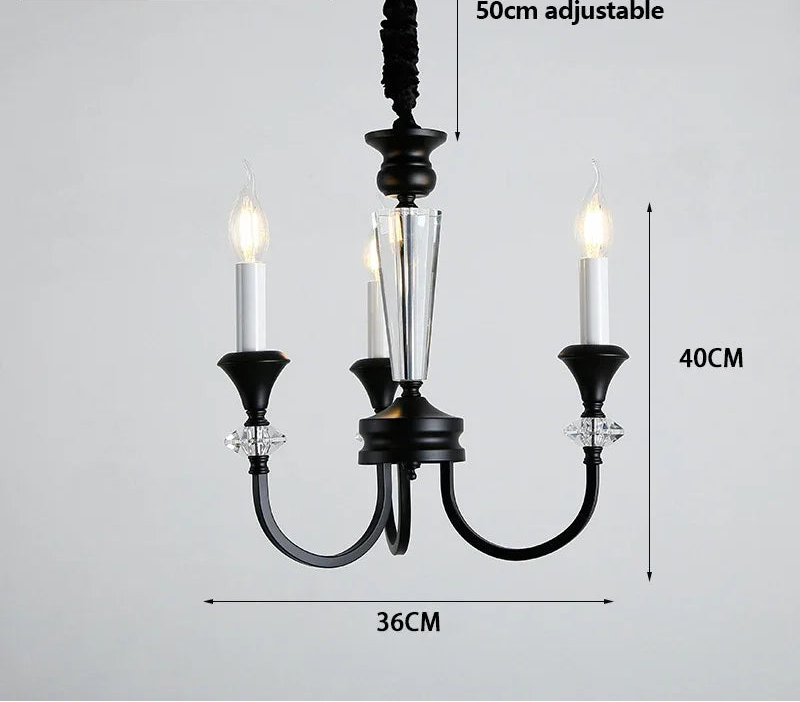 Vintage Crystal Chandelier with LED Living Room Luxury