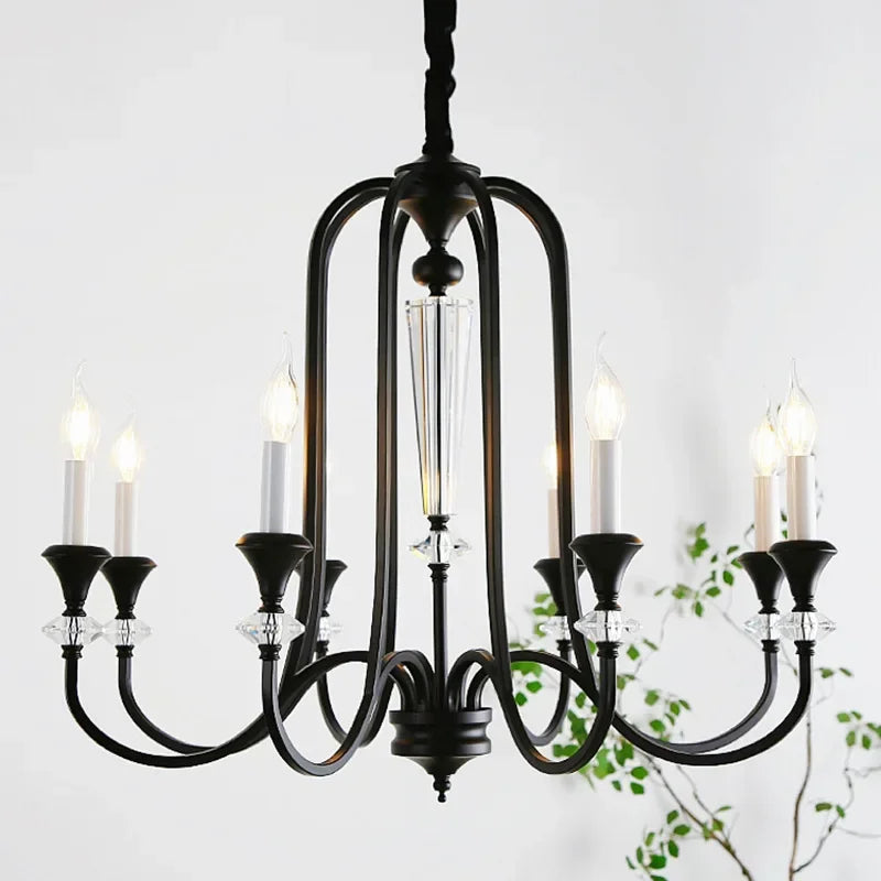 Vintage Crystal Chandelier with LED Living Room Luxury