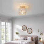 Maison Ornate Contemporary Art Deco Crystal Chandelier with iron frame, surface-mounted, sparkling crystal accents.