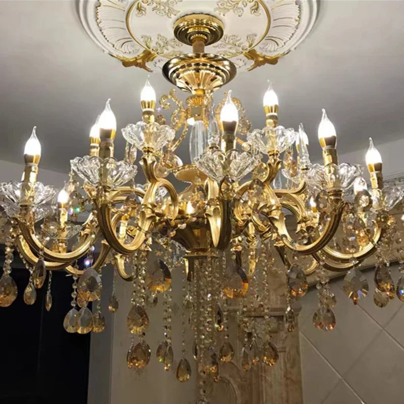 Baroque Crystal Chandelier with Modern LED Lighting
