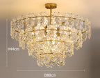 Maison Ornate Crystal Ball Chandelier with floral crystal accents, 44 cm high, 80 cm wide.
