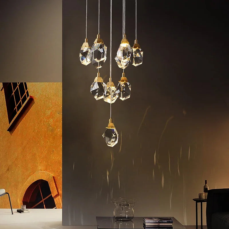 Luxury Crystal Chandelier for Large Living Room Stairs