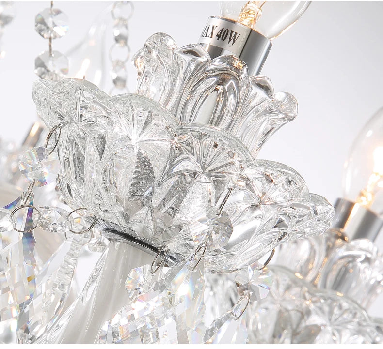 Grand lustre en cristal élégant pour salon et salle à manger