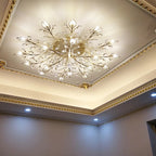 Art Deco LED Iron Crystal Branch Chandelier