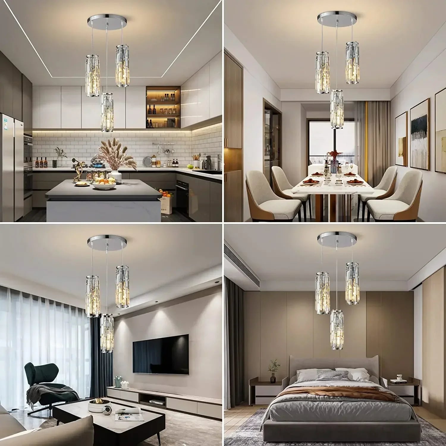 Maison Ornate Adjustable Black Chrome Crystal Chandelier, elegant modern design with dazzling crystal accents.