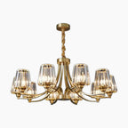 Art Deco Crystal Chandelier with Copper