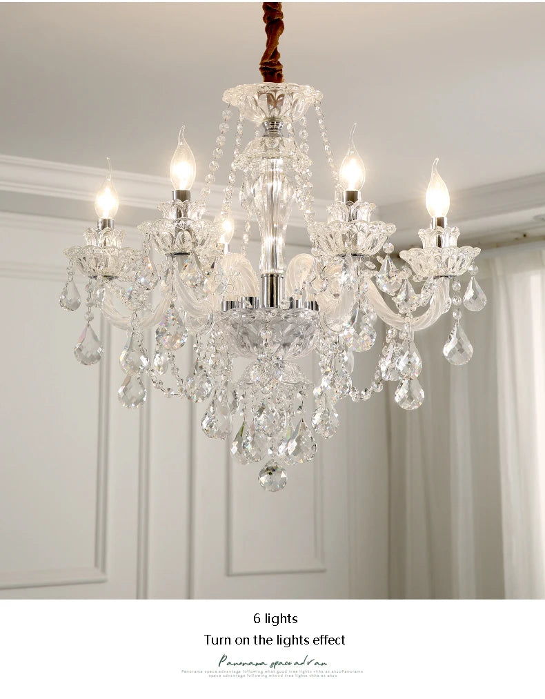 Grand lustre en cristal élégant pour salon et salle à manger