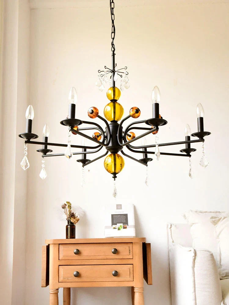 The Maison Ornate Vintage Crystal Chandelier features LED lighting and elegant crystal detailing.