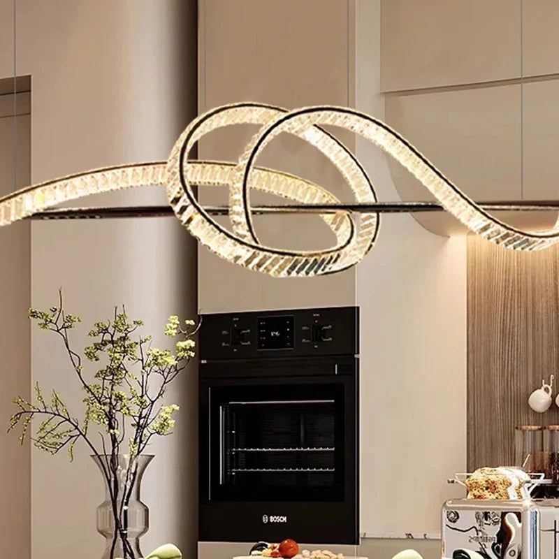 Maison Ornate Elegant Crystal Industrial Chandelier with intricate crystal details, suspended as an elegant centerpiece.