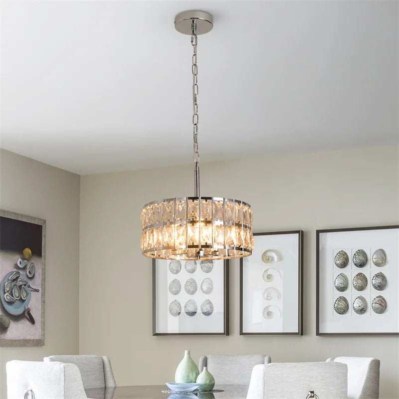 Maison Ornate Elegant Crystal Glass Chandelier, LED-compatible, modern design with sparkling crystal details.