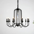 Maison Ornate Vintage Crystal Chandelier with eight candle-style LEDs, glass accents, and luxury finish.