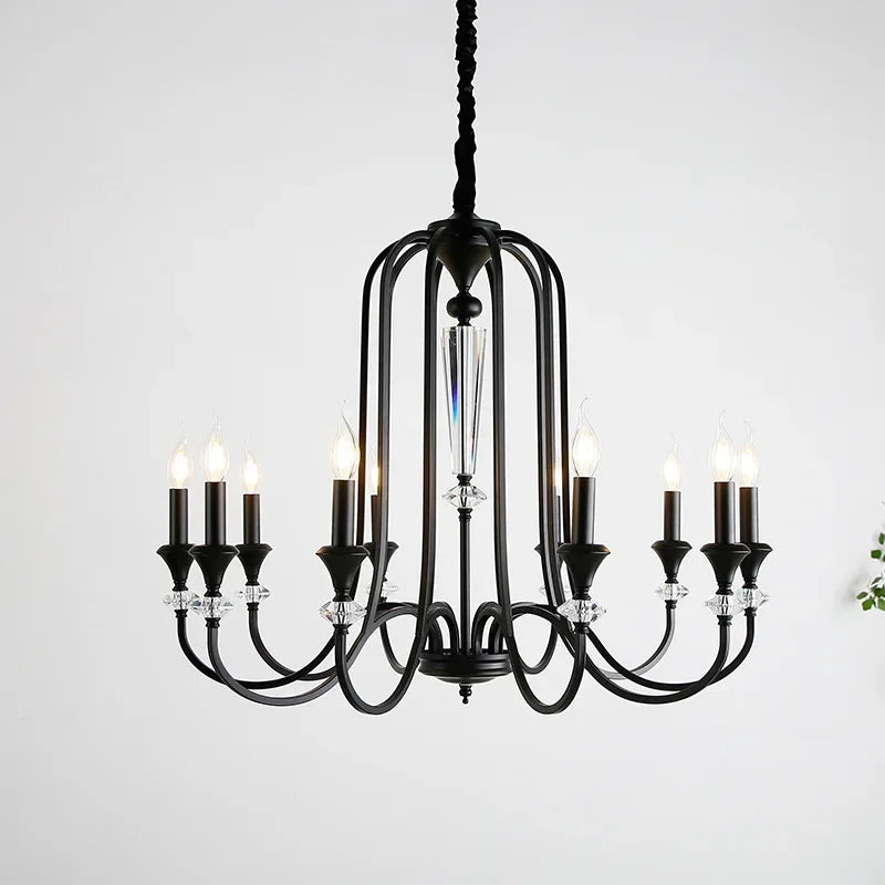 Vintage Crystal Chandelier with LED Living Room Luxury