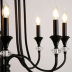 Maison Ornate vintage chandelier with four candle-style LED bulbs and clear crystal accents.