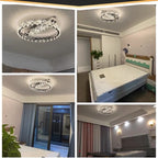 Maison Ornate’s Stainless Steel Crystal Hallway Modern Chandeliers, sleek ceiling fixtures with sparkling crystal accents.