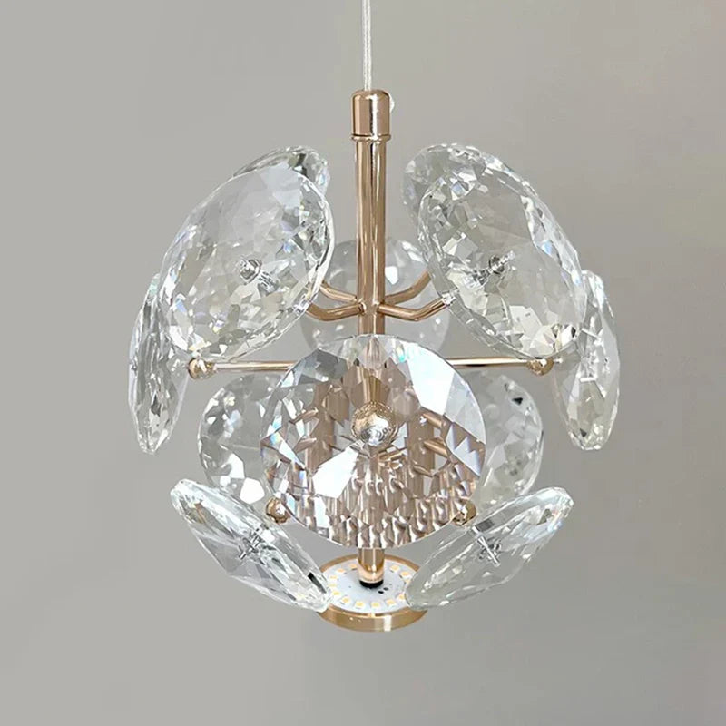Nordic Minimalist Crystal Industrial Bedroom Chandelier