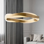 Maison Ornate Golden Crystal Chandelier with modern LED rings, elegant gold and crystal fixture design.