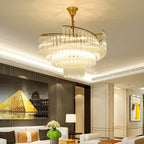 Maison Ornate Elegant Modern Crystal Pendant Light, a statement chandelier with sparkling crystal details.