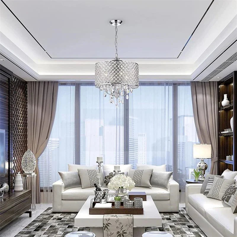 Maison Ornate Vintage American Style Crystal Iron Chandelier with intricate detailing and sparkling crystal accents.