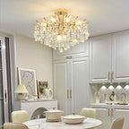 Maison Ornate Modern Crystal Chandelier with LED Lighting, elegant design highlights sparkling crystal details.