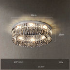 Rectangular LED crystal chandelier with chrome base, 60x16cm, 160W—sleek and modern lighting fixture.