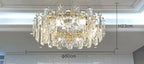 Maison Ornate Modern Crystal LED Luxury Chandelier, gold accents, 60 cm wide, 23 cm high.