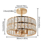Maison Ornate elegant crystal glass chandelier, LED compatible, 27x30cm, detailed shade and mount dimensions.
