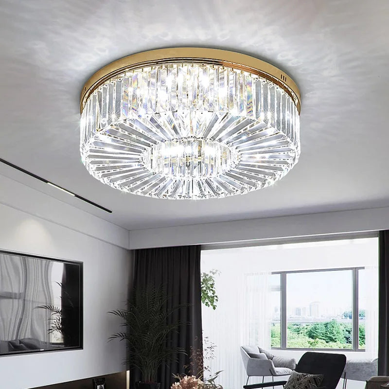 Crystal Chandelier with LED Rings Modern Design