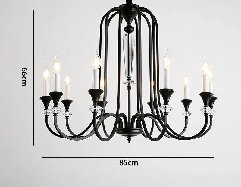 Vintage Crystal Chandelier with LED Living Room Luxury