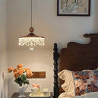 Maison Ornate French Medieval Style Crystal Teardrop Chandelier with intricate crystal details and elegant lighting.