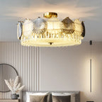The Maison Ornate French Modern Crystal Chandelier features LED-lit scallop shell-shaped crystal accents.