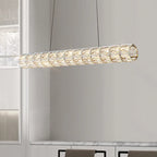 Maison Ornate K9 Crystal LED Chandelier with sleek cylindrical design and two slim suspension wires.