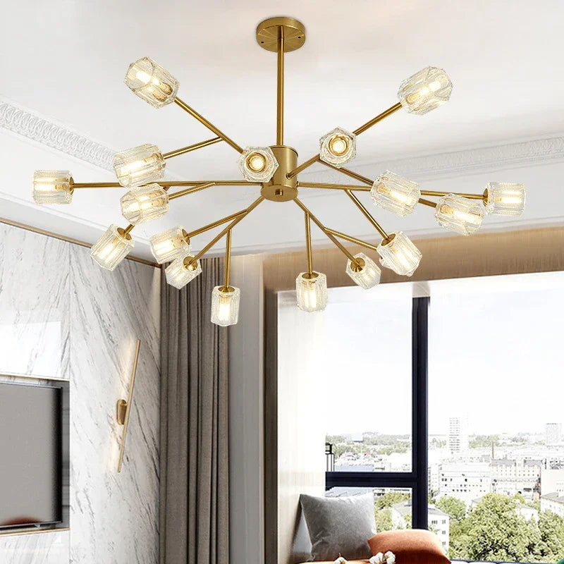 Maison Ornate Modern Nordic Hanging LED Crystal Hallway Chandelier with elegant crystal details and sleek, minimalist lines.